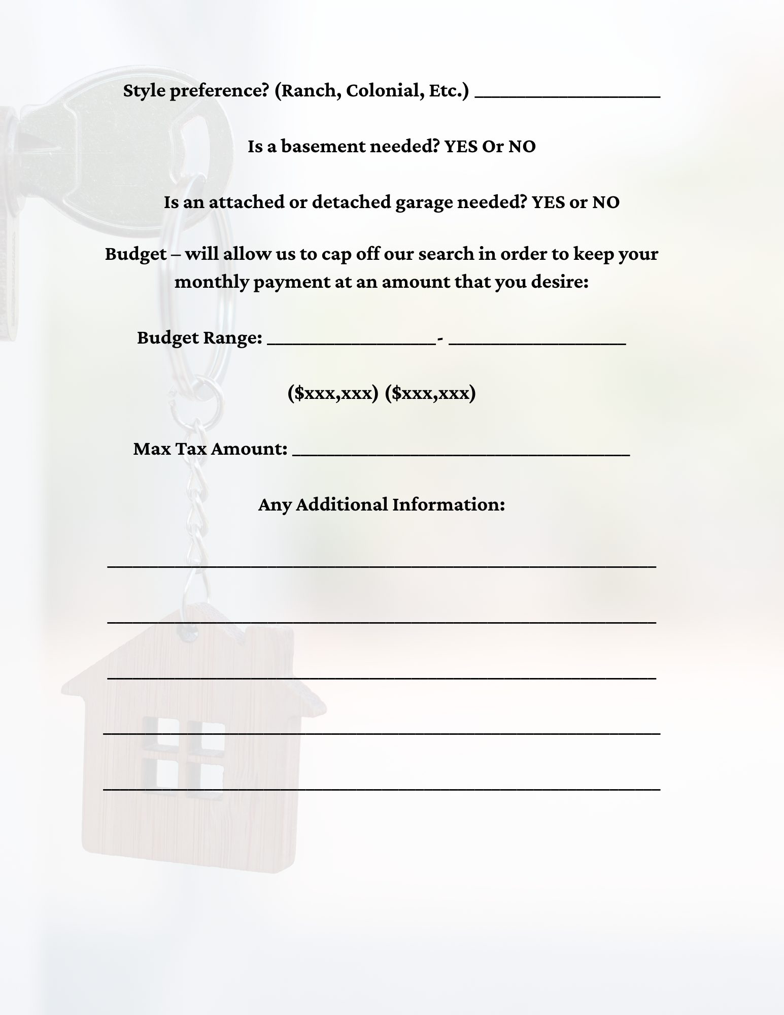 New Buyer Questionnaire 2